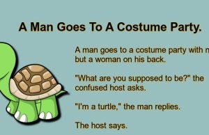 A Man Goes To A Costume Party.