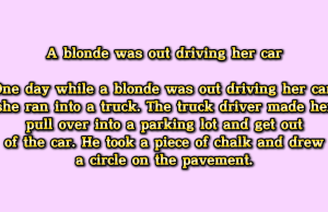 A blonde was out driving her car