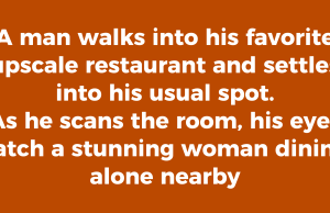 A man walks into his favorite upscale restaurant and settles into his usual spot.