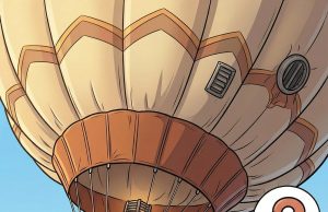 A hot-air balloon drifted off course