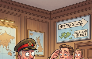 A British General had sent some of his men off to fight for their country in the Falkland Island Crisis.