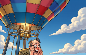 A man in a hot air balloon realized he was lost.