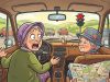 Two senior ladies were out for a Sunday drive