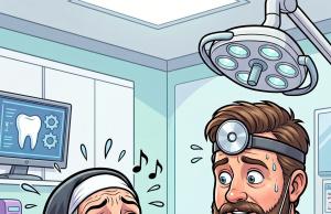 An middle-aged nun develops a brutal toothache and has to visit the dentist.