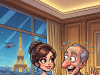 A man is on a business trip in Paris and gets lonely..